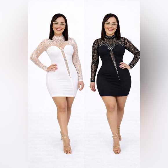 PR BEST CURVYS Dresses & Skirts - Dual Allure Runway Dress Fashion Formal Elegance Elegant Long Sleeves Lady Women